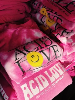 ACID LOVE 0.06 'Floating Points' Sweatshirt - Tie Dye Azalea Pink