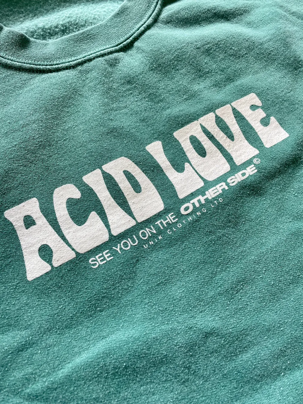 ACID LOVE 0.06 'Other Side' Sweatshirt - Vintage Washed Teal