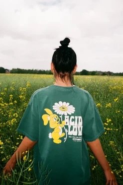 ACID LOVE 0.06 'Other Side' Tee - Vintage Washed Teal