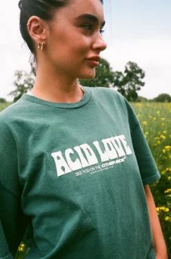 ACID LOVE 0.06 'Other Side' Tee - Vintage Washed Teal
