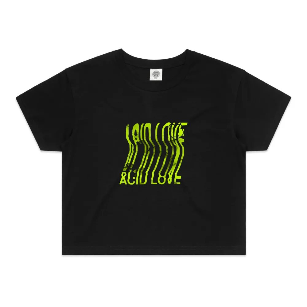 ACID LOVE WMNS 'Bitmap' Cropped Tee - Black