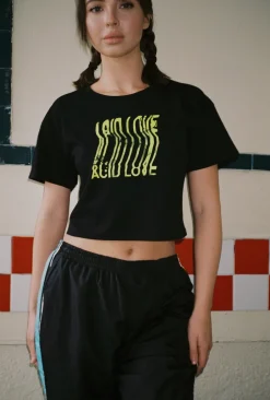 ACID LOVE WMNS 'Bitmap' Cropped Tee - Black