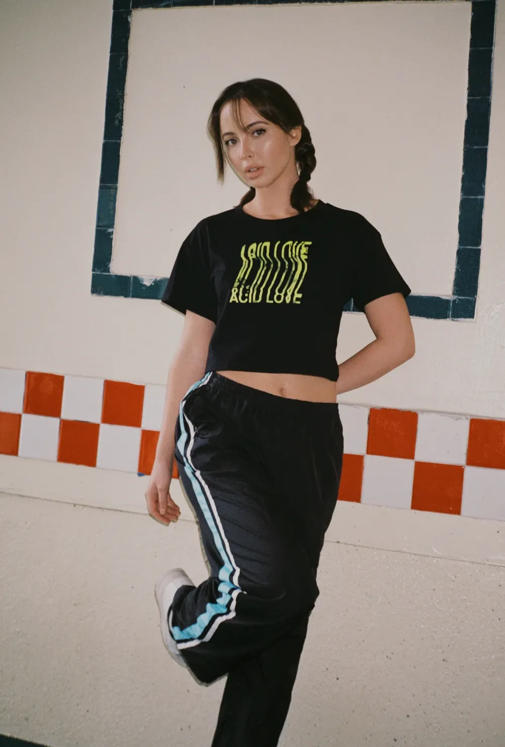 ACID LOVE WMNS 'Bitmap' Cropped Tee - Black