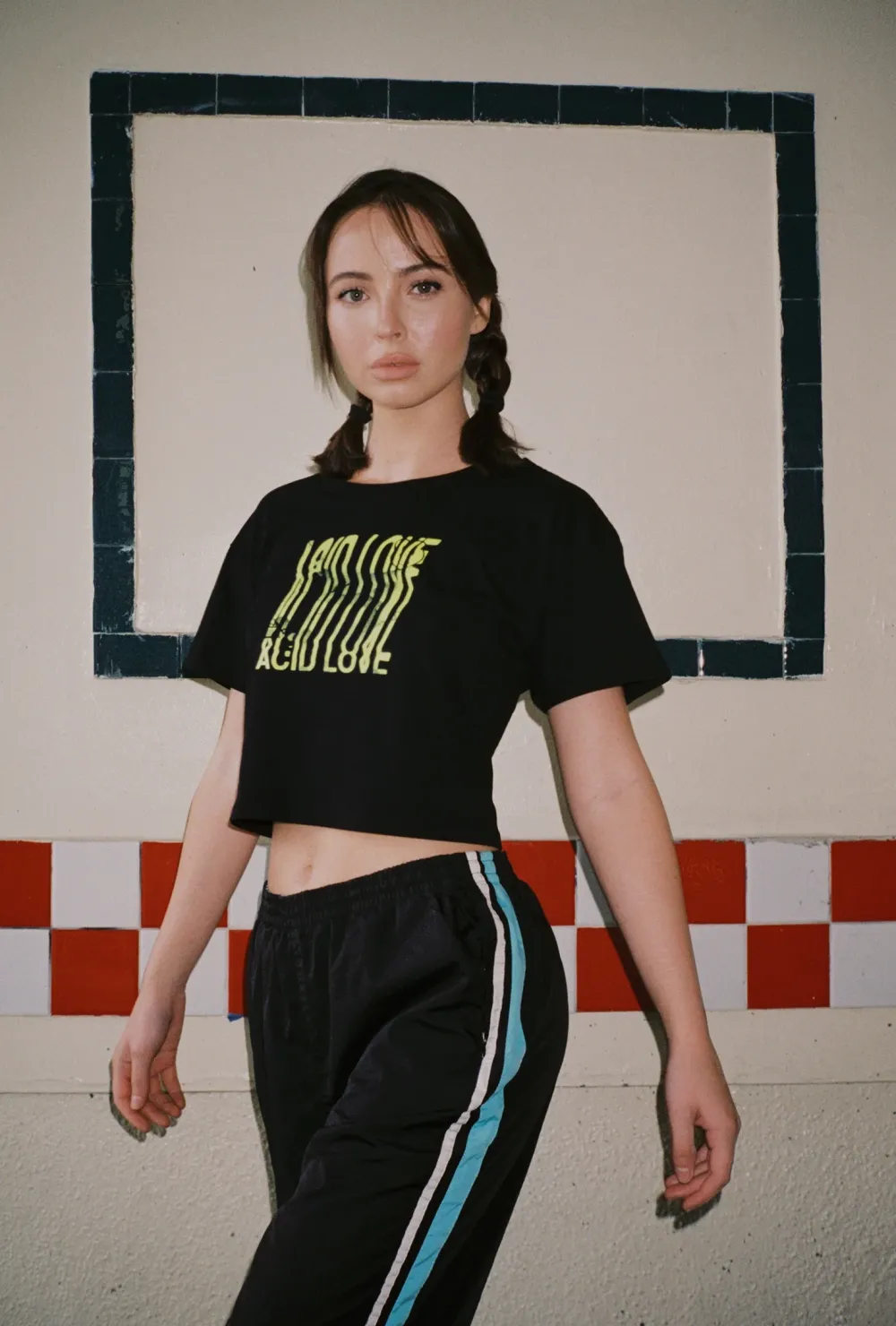 ACID LOVE WMNS 'Bitmap' Cropped Tee - Black