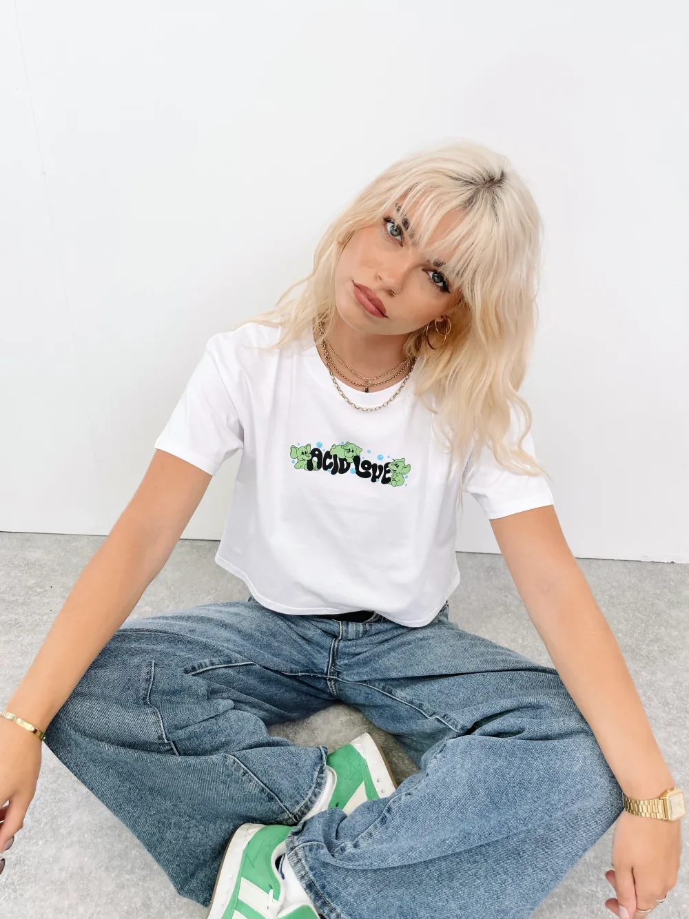ACID LOVE WMNS 'Fantasy' Cropped Tee - White