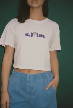 ACID LOVE WMNS 'Mushroom' Cropped Tee - White