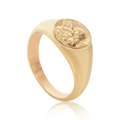 UN:IK Essentials Angel Signet Ring - Gold