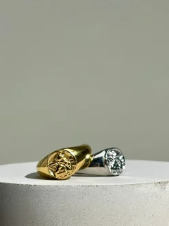 UN:IK Essentials Angel Signet Ring - Gold