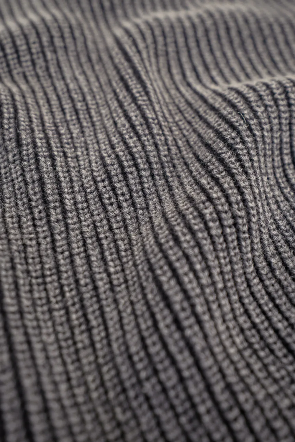 bound Acid Wash Half Zip Knit Pullover - Charcoal