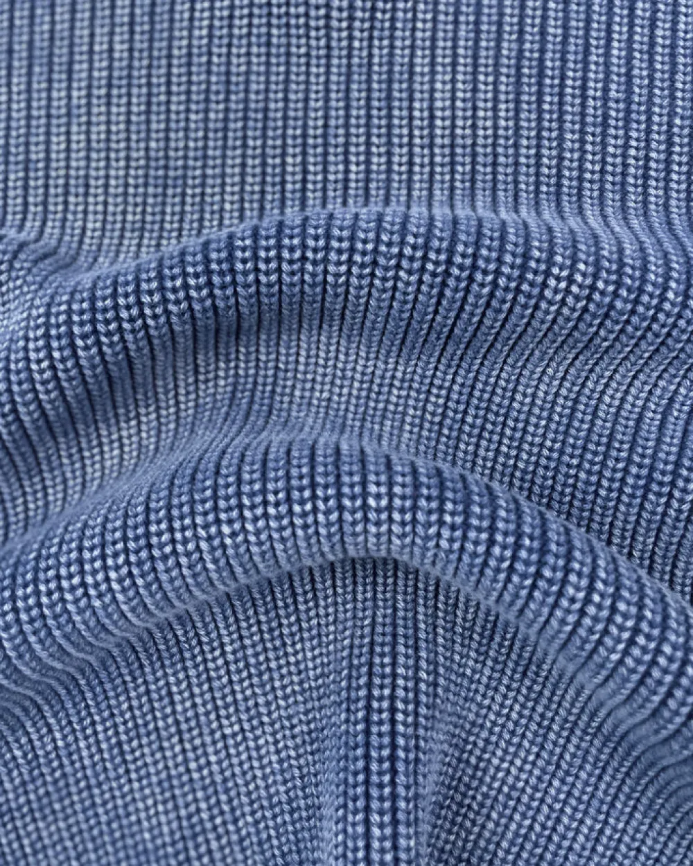 bound Acid Wash Half Zip Knit Pullover - Navy