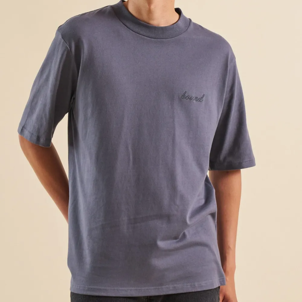 bound Aegean Blue Script Tee