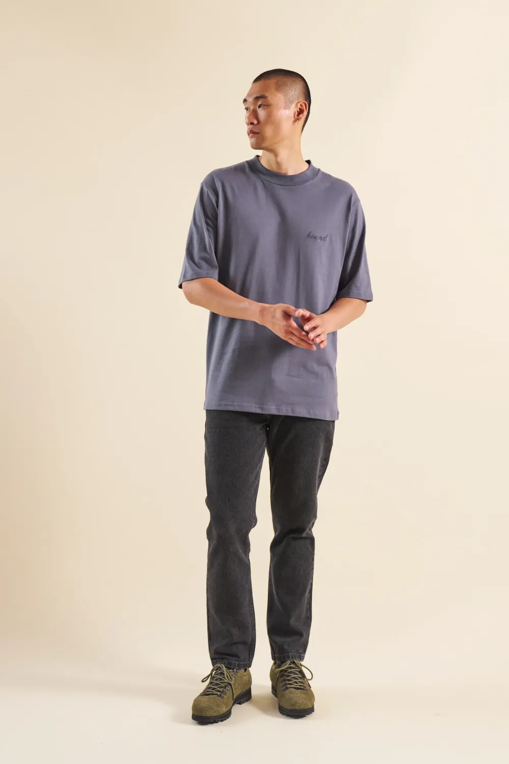 bound Aegean Blue Script Tee