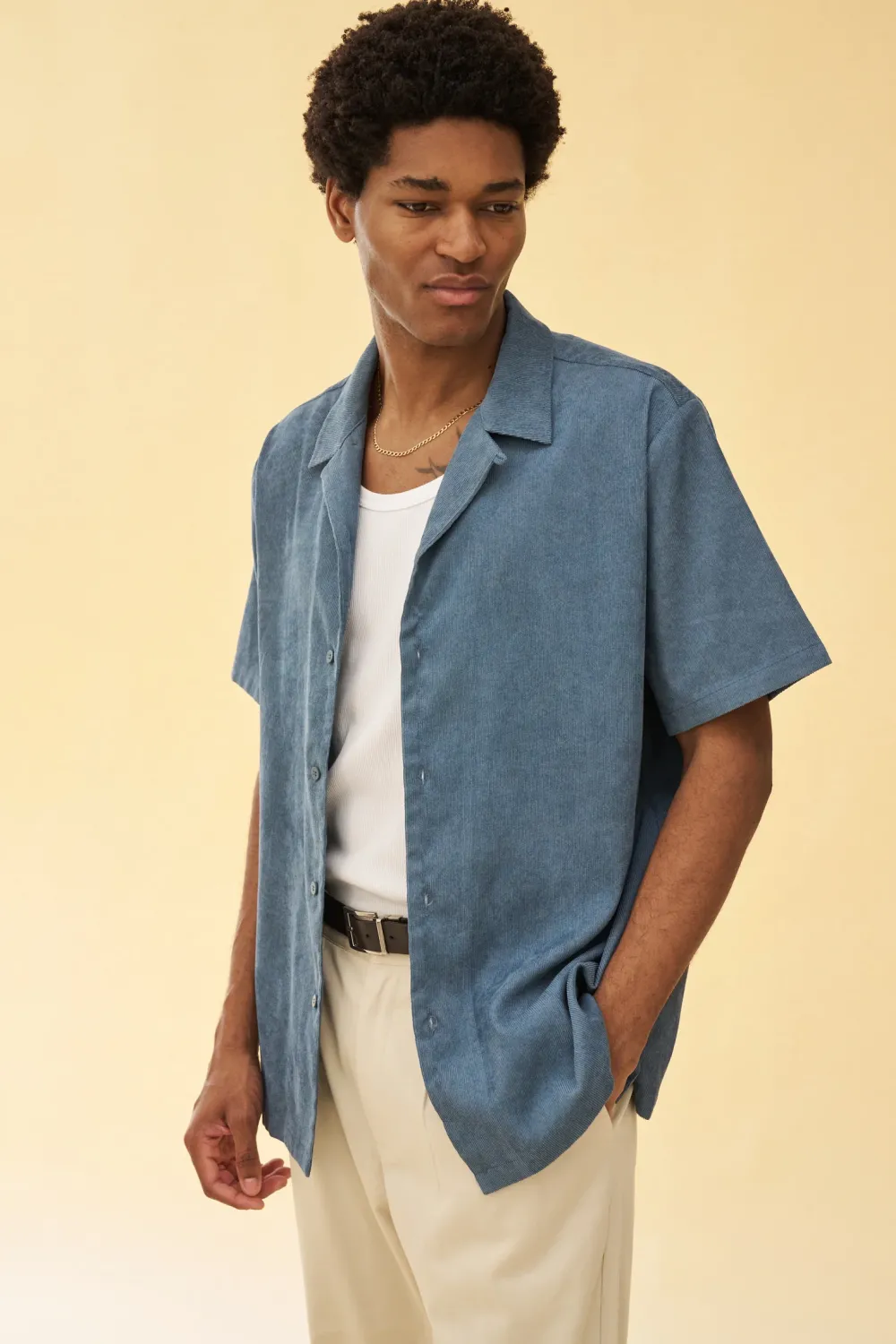 bound 'Airforce Blue' Cord Towel SS Shirt