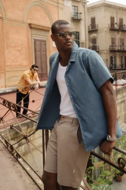 bound 'Airforce Blue' Cord Towel SS Shirt