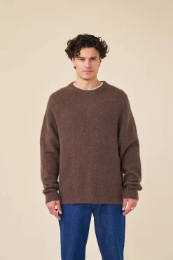 bound Baxter Mohair Blend Sweater - Walnut Brown