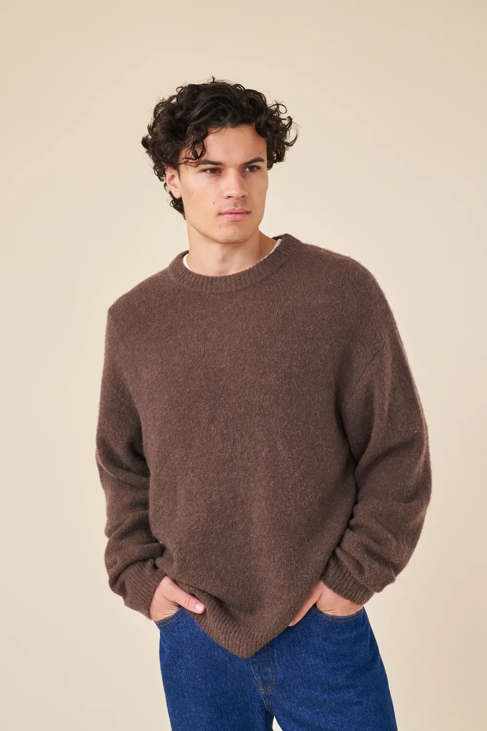 bound Baxter Mohair Blend Sweater - Walnut Brown