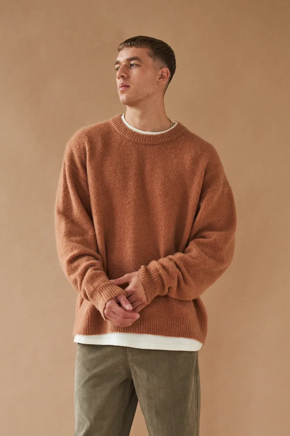 bound Baxter Mohair Blend Sweater - Rust