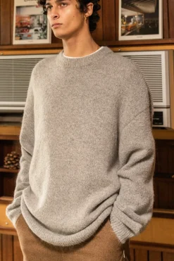 bound Baxter Mohair Blend Sweater - Grey