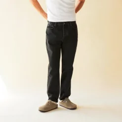 bound 'Brooklyn' Tapered Denim Jean - Stone Washed Black