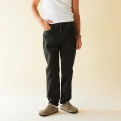 bound 'Brooklyn' Tapered Denim Jean - Stone Washed Black