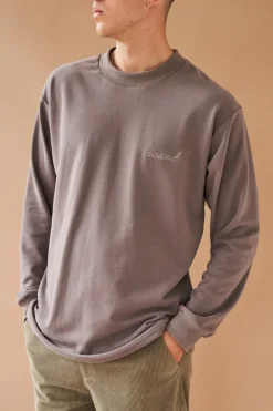 bound 'Charcoal Script' Embroidered Longsleeve Tee
