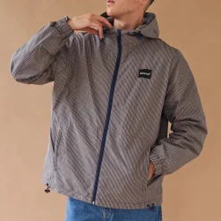bound 'Digbeth' Check Wind Jacket - Beige & Blue