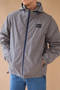 bound 'Digbeth' Check Wind Jacket - Beige & Blue