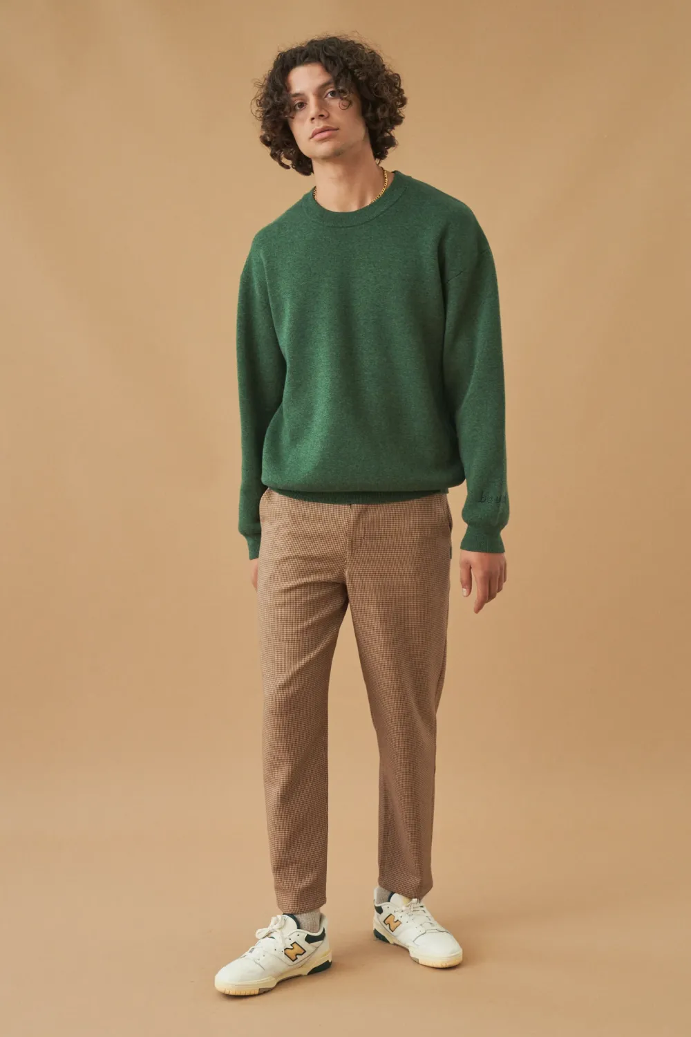 bound 'Dogtooth Woven' Cropped Trouser