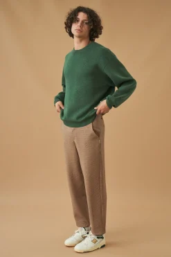 bound 'Dogtooth Woven' Cropped Trouser