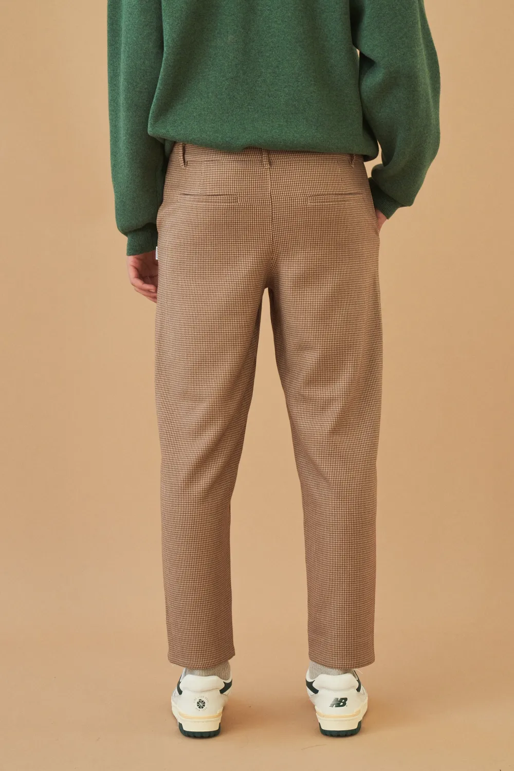 bound 'Dogtooth Woven' Cropped Trouser