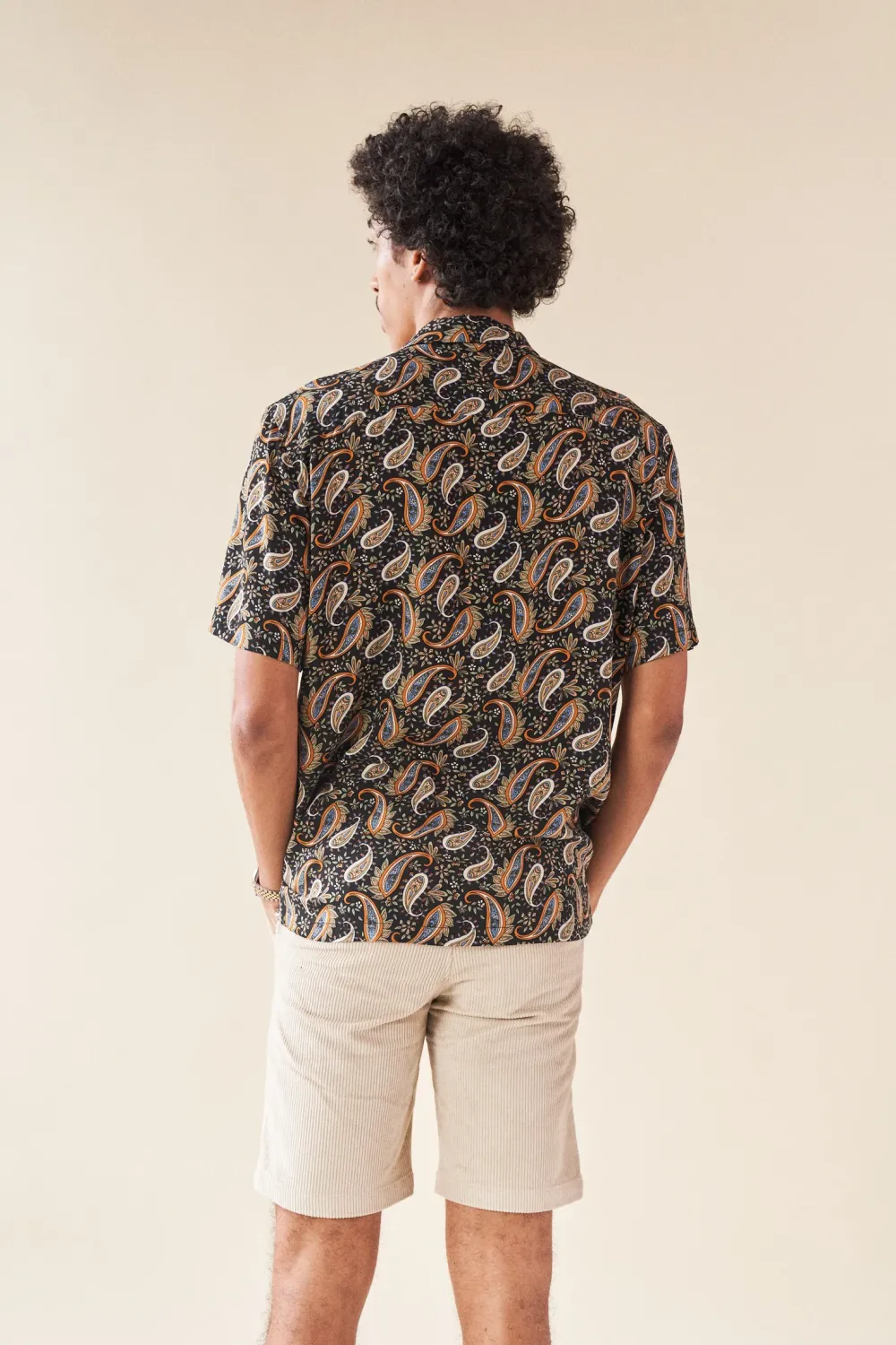 bound 'Ebony' Paisley Rayon SS Shirt