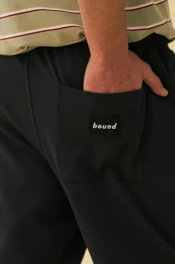 bound 'Graphite Black' Textured Cotton Trousers