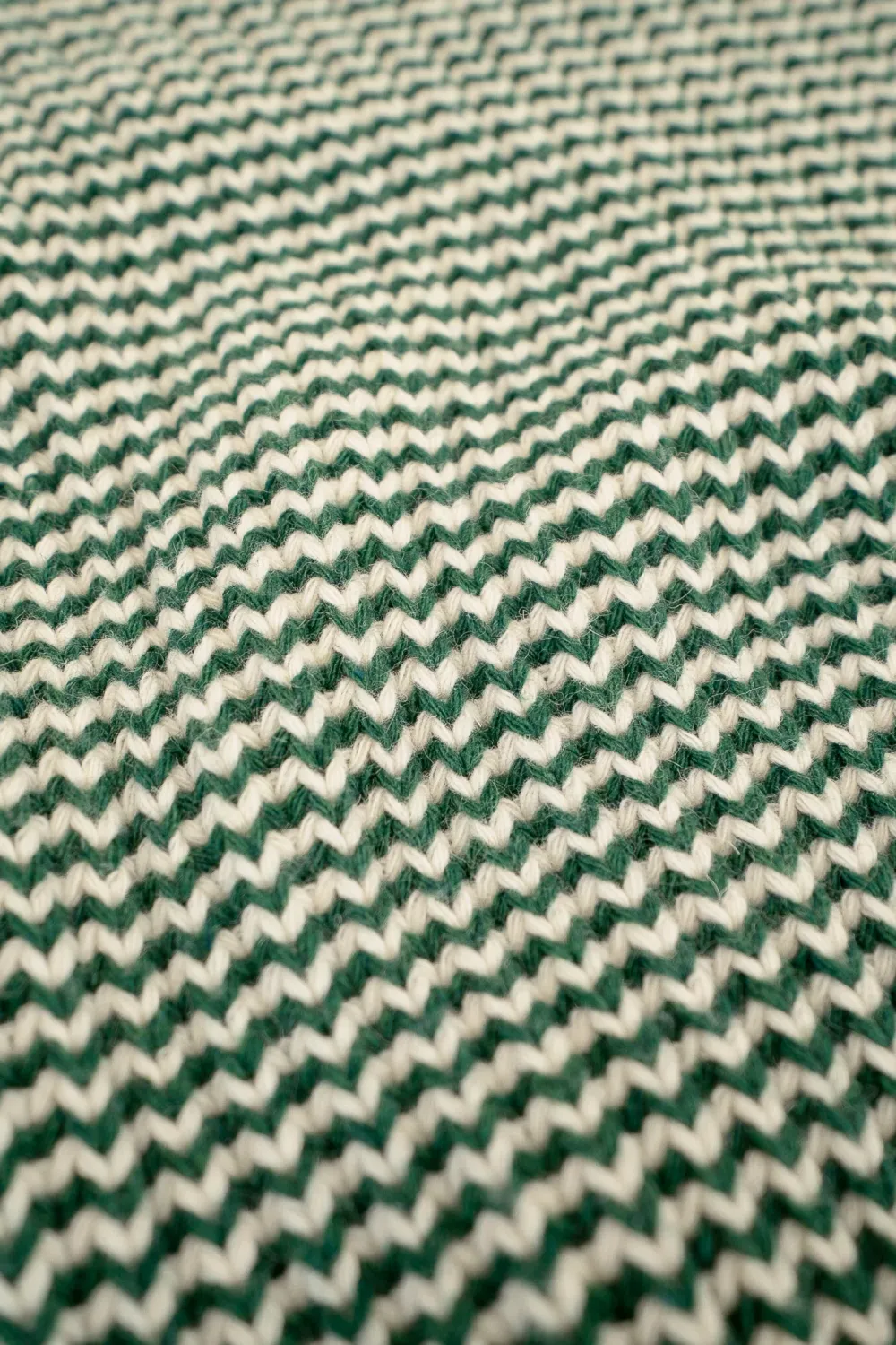 bound Green Stripe Chunky Knit Rib Oversized Sweater