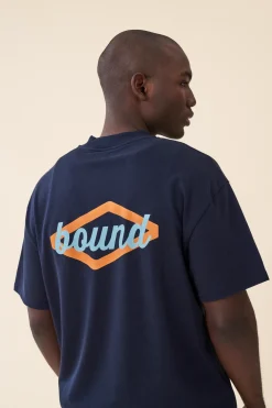 bound 'Hatch' Tee - Navy