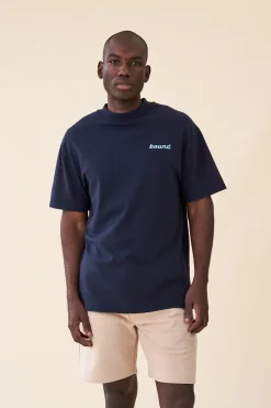 bound 'Hatch' Tee - Navy