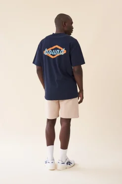 bound 'Hatch' Tee - Navy