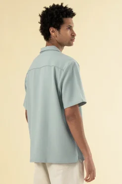 bound Heavy Cuban Textured SS Shirt - Brook Green