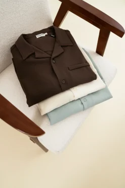 bound Heavy Cuban Textured SS Shirt - Cocoa Brown