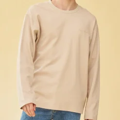 bound Longsleeve Waffle Tee - Oat