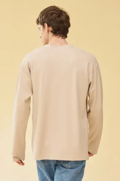 bound Longsleeve Waffle Tee - Oat