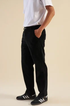 bound 'Midnight Black' Cord Trousers