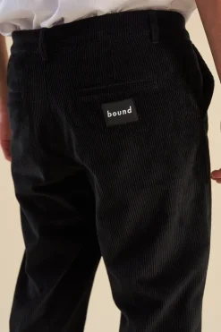 bound 'Midnight Black' Cord Trousers