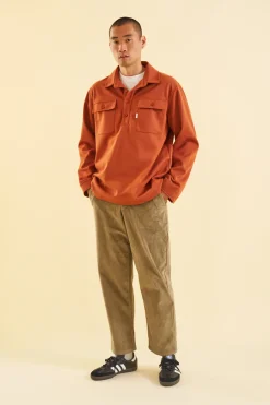 bound 'Mushroom' Corduroy Trousers