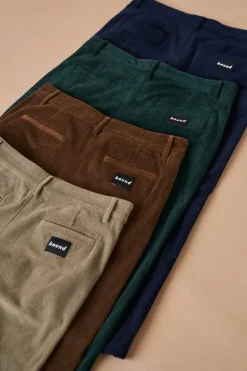 bound 'Mushroom' Corduroy Trousers