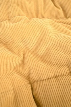 bound Mustard Cord Puffer Coat