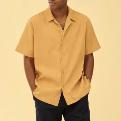 bound 'Mustard' Cord Towel SS Shirt