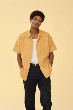 bound 'Mustard' Cord Towel SS Shirt