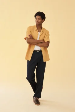 bound 'Mustard' Cord Towel SS Shirt