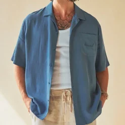 bound 'Olivais' Lyocell SS Shirt - Slate Blue