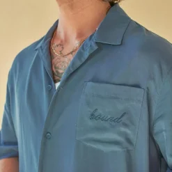 bound 'Olivais' Lyocell SS Shirt - Slate Blue